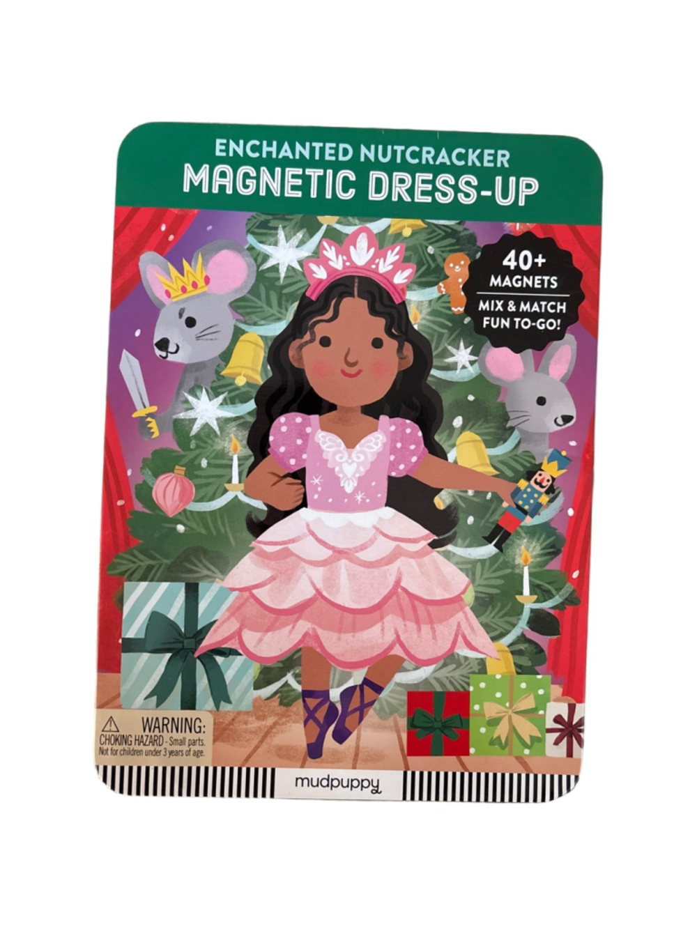 Girls Mudpuppy Enchanted Nutcracker Magnetic Dress-Up Toy One Size Green Pink